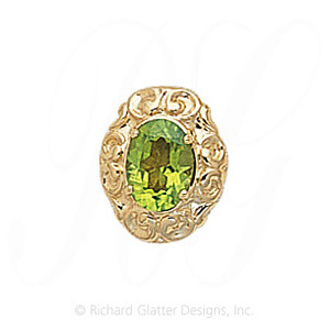 GS178 PD - 14 Karat Gold Peridot Slide 